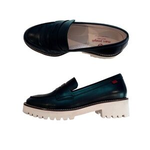 Black Leather Loafers by Marc Joseph